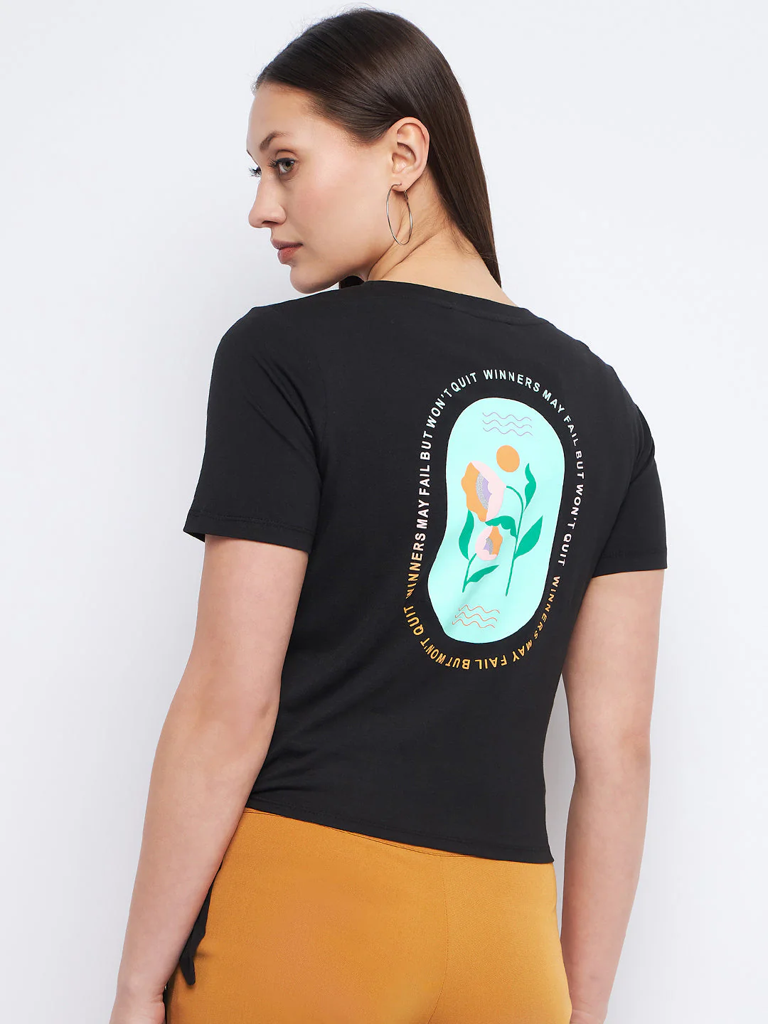 Madame Typography Black Side Knotted Top - Image 3