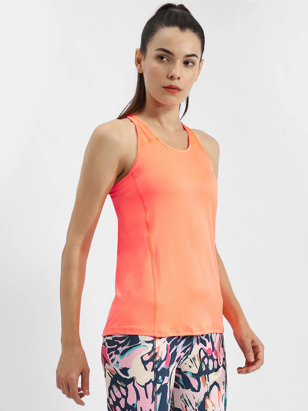 Madame Solid Orange Active Tank Top - Image 3