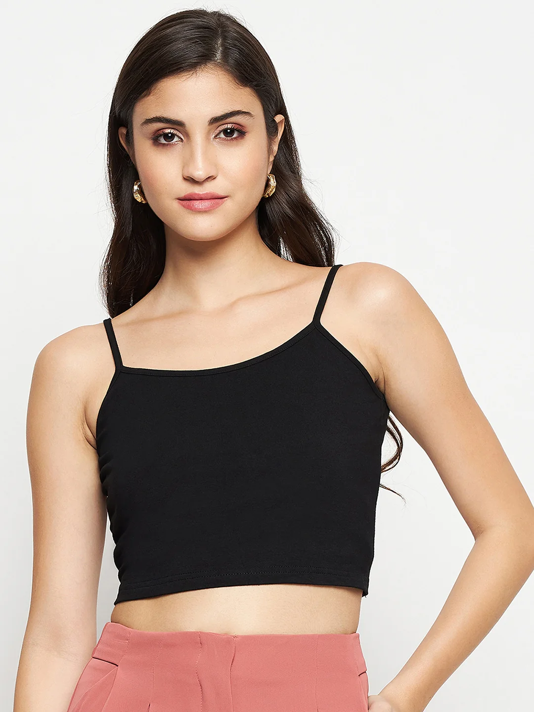 Madame Textured Swiss Dot Detail Black Peplum Top - Image 6