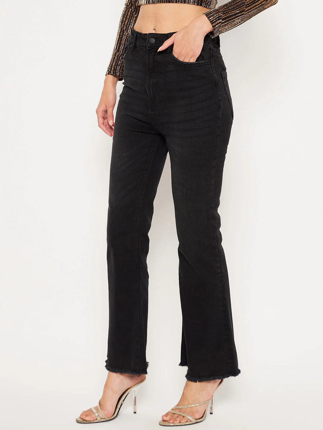 Madame Black Cotton Denim Jeans - Image 3