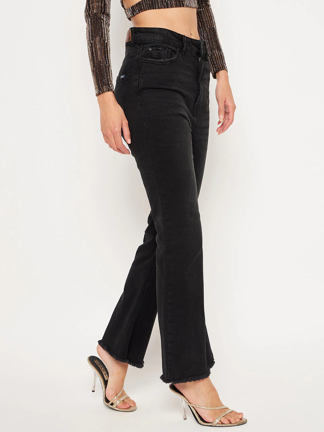 Madame Black Cotton Denim Jeans - Image 4