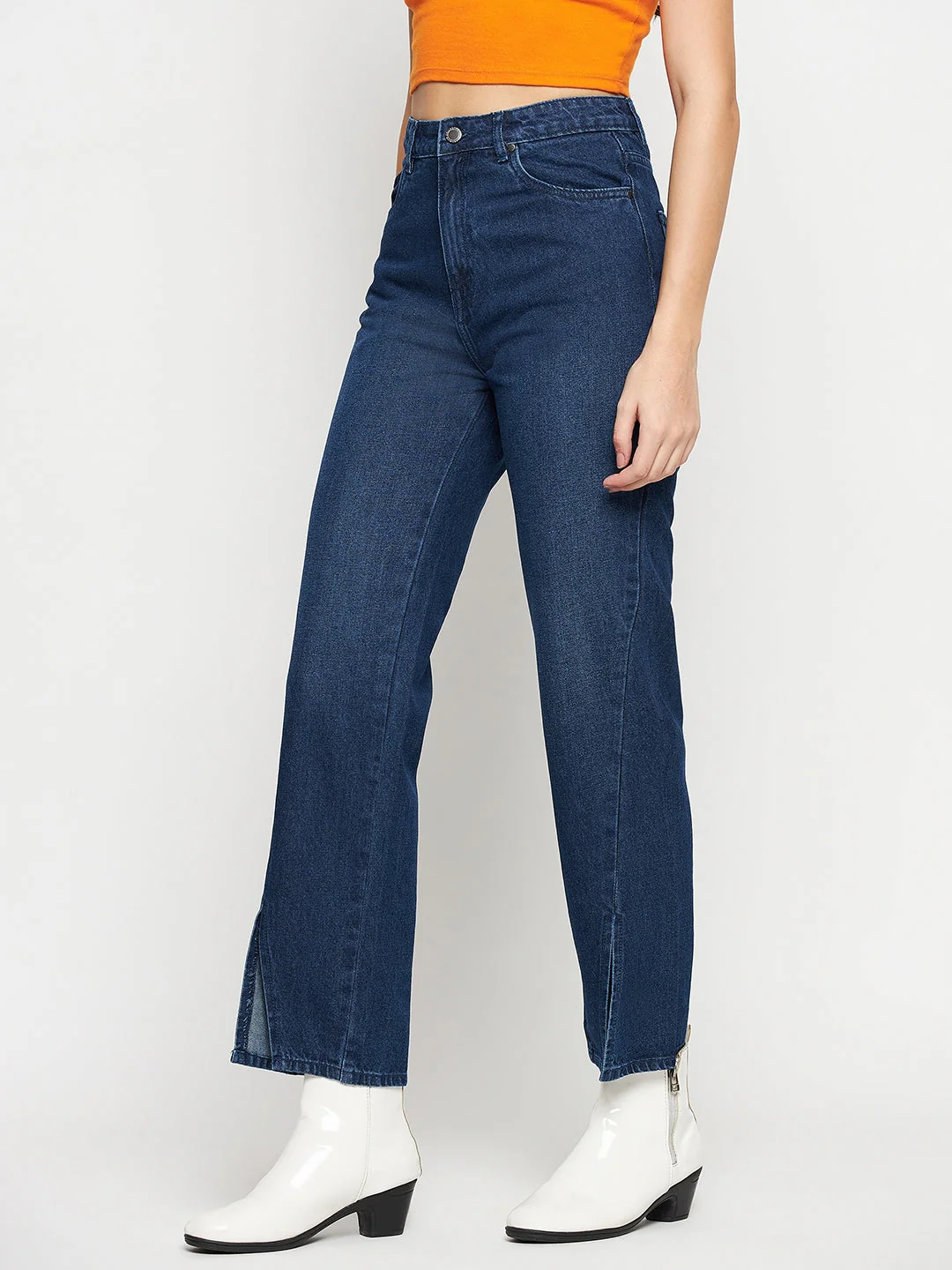 Madame Dark Blue Cotton Denim Jeans - Image 3