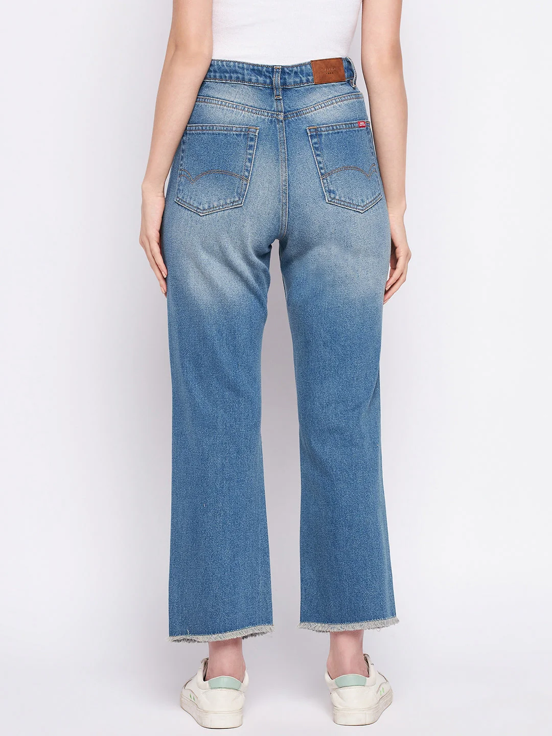 Madame Ripped Mi-Rise Double Wash Flared Jeans - Image 5