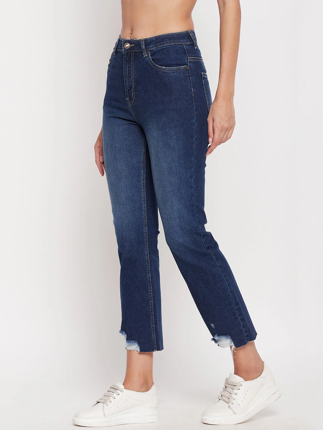 Madame Women Solid Blue Jeans - Image 6