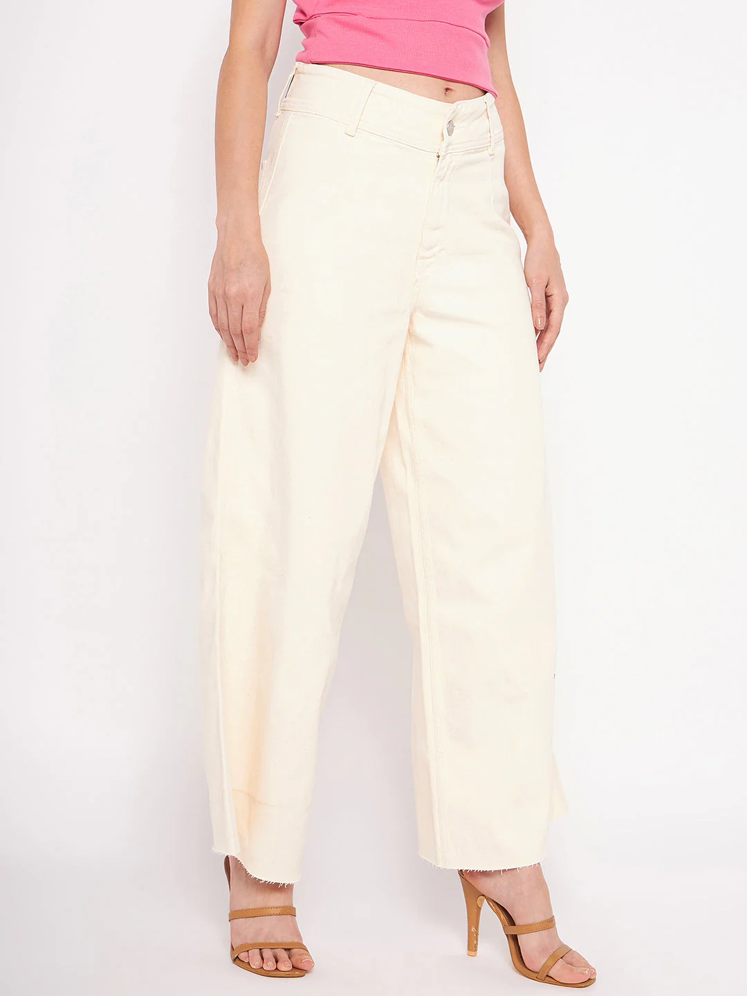 Madame Ivory Flared Cotton Pants - Image 4
