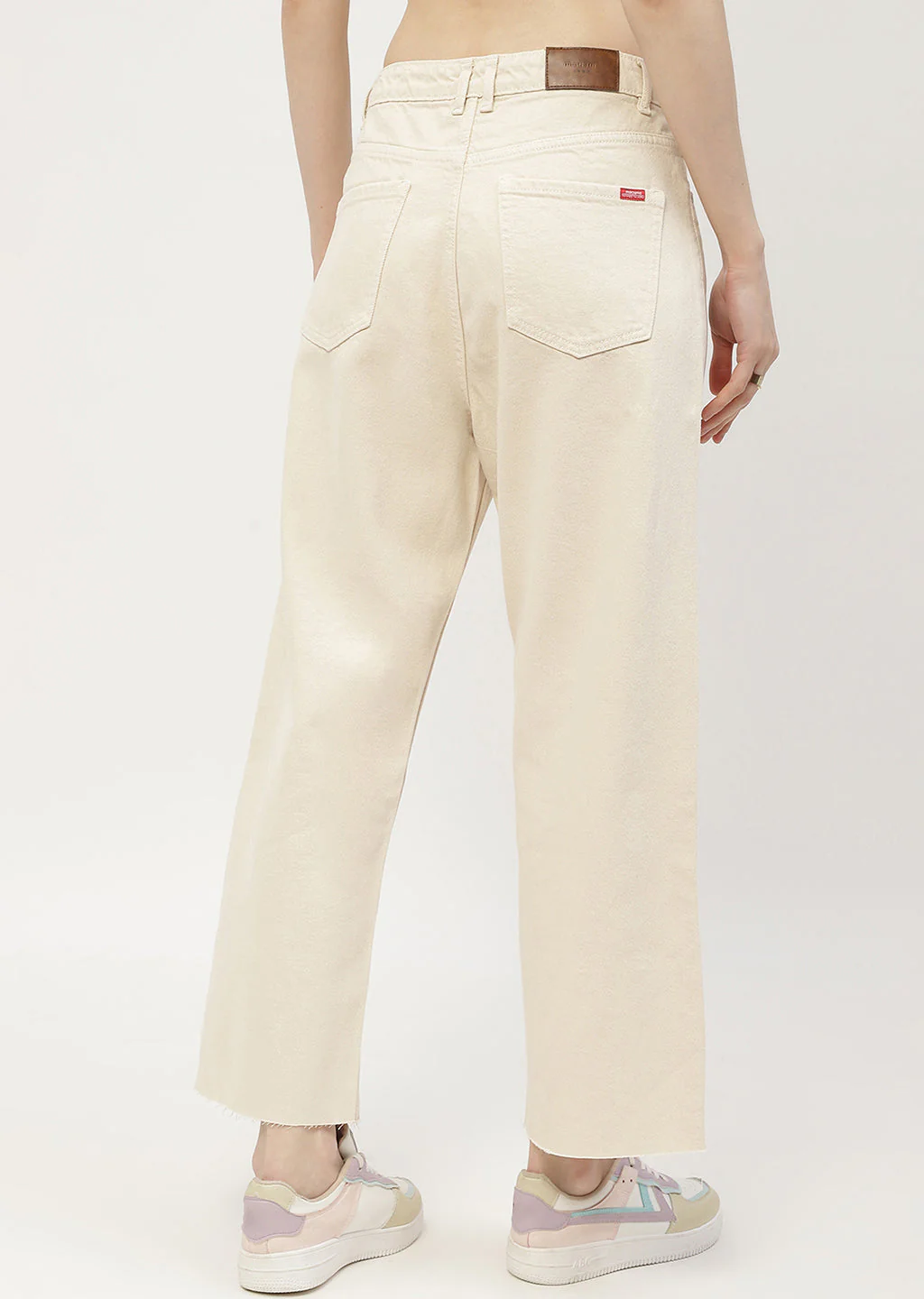Madame Low Waist Beige Wide Leg Jeans - Image 3