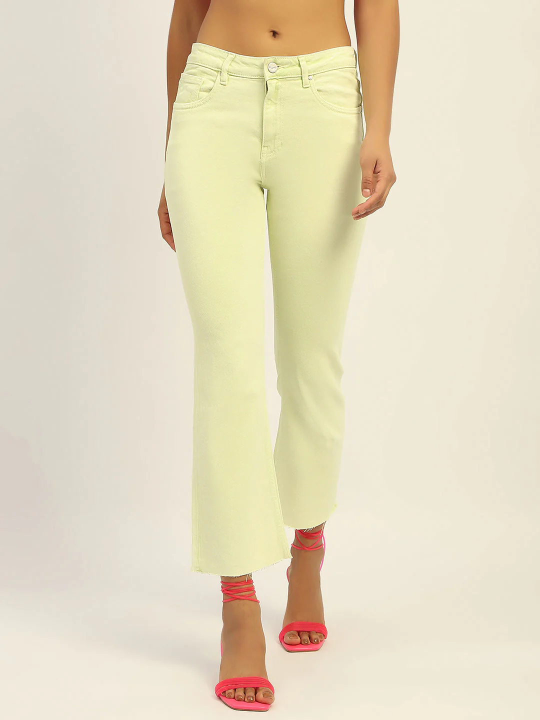 Madame Mid Rise Cotton Green Denim - Image 4