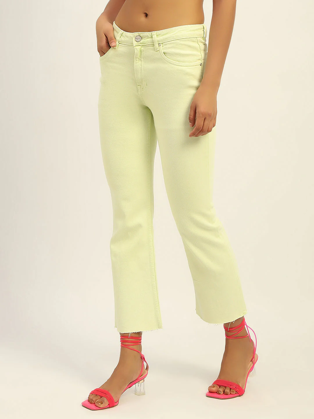 Madame Mid Rise Cotton Green Denim - Image 5