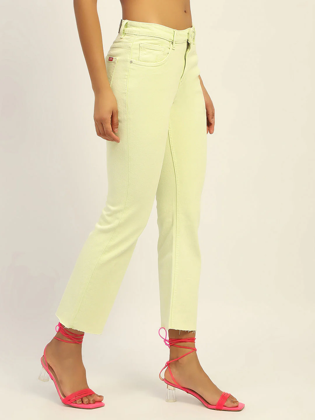 Madame Mid Rise Cotton Green Denim - Image 6