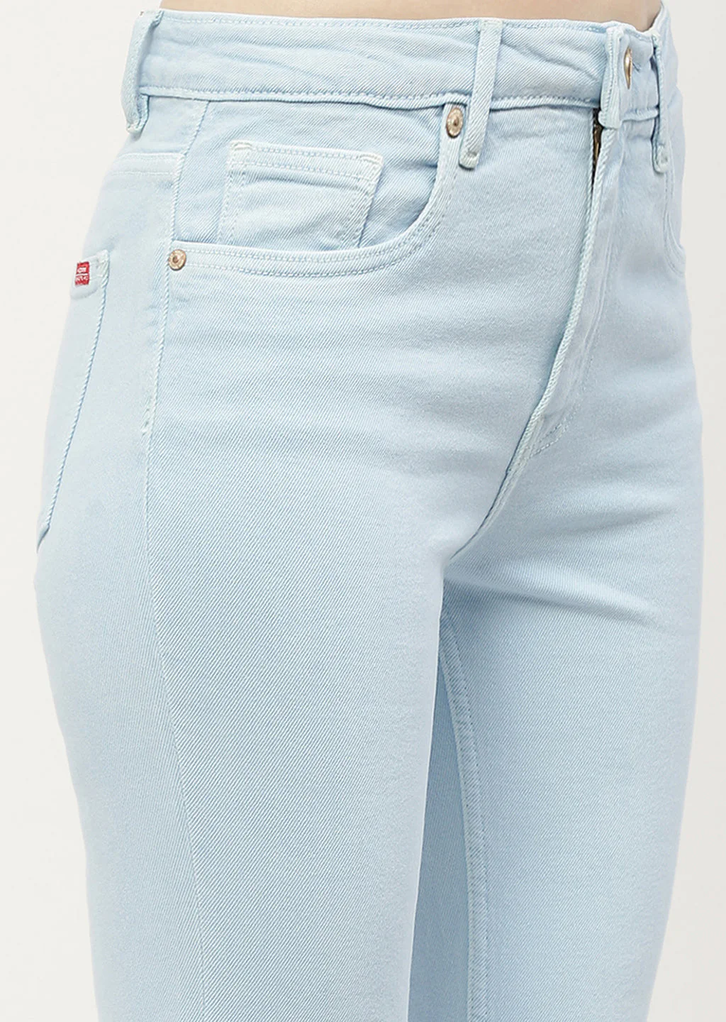 Madame Low Waist Sky Blue Bell Bottom Jeans - Image 2