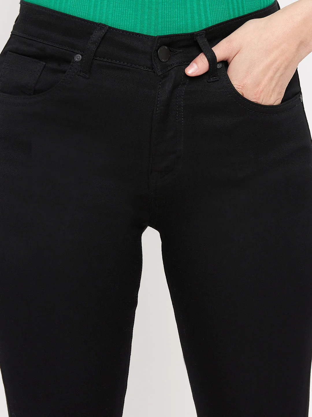 Madame Solid Black Denim - Image 2