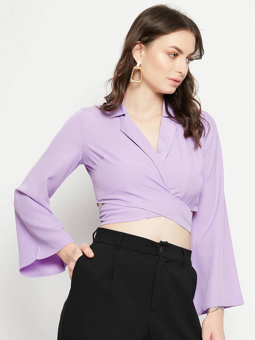 Madame Lilac Tie-Back Crop Top - Image 4