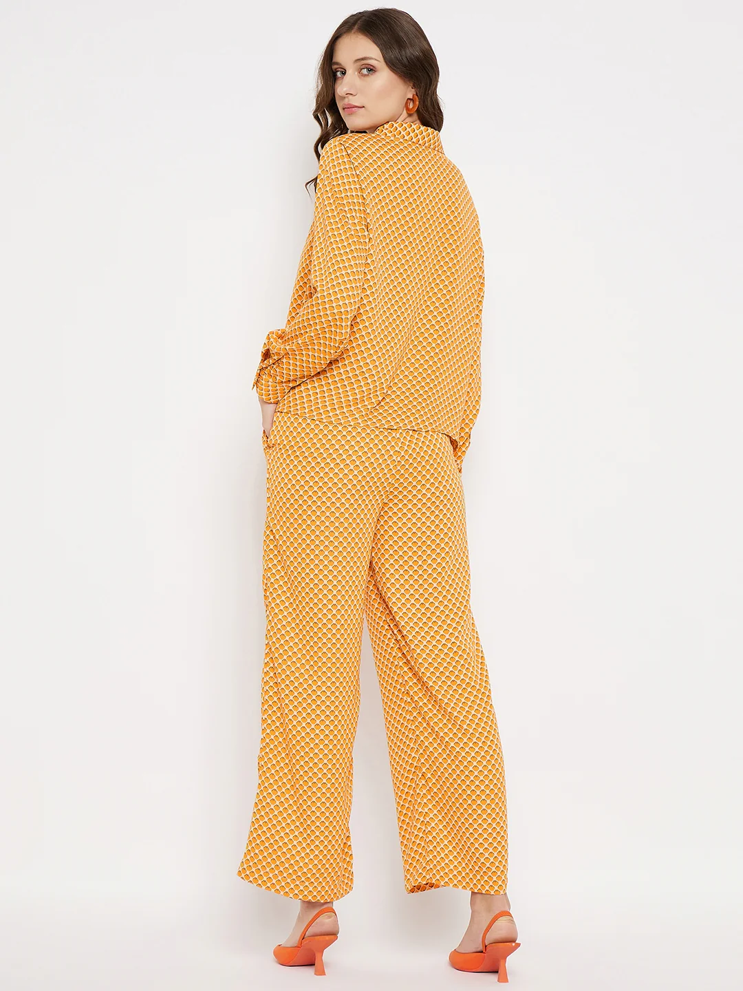 Madame Printed Orange Co-Ord Set - Image 6