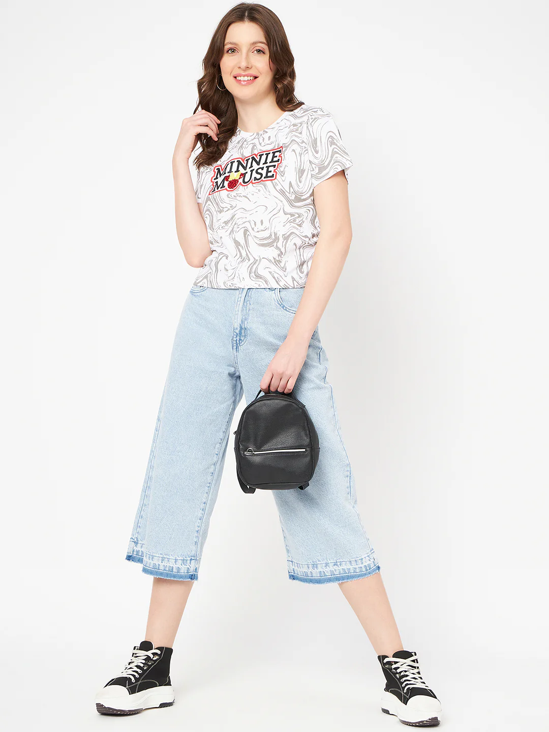 Madame Front and Back Disney Printed Cotton White T-Shirt - Image 2
