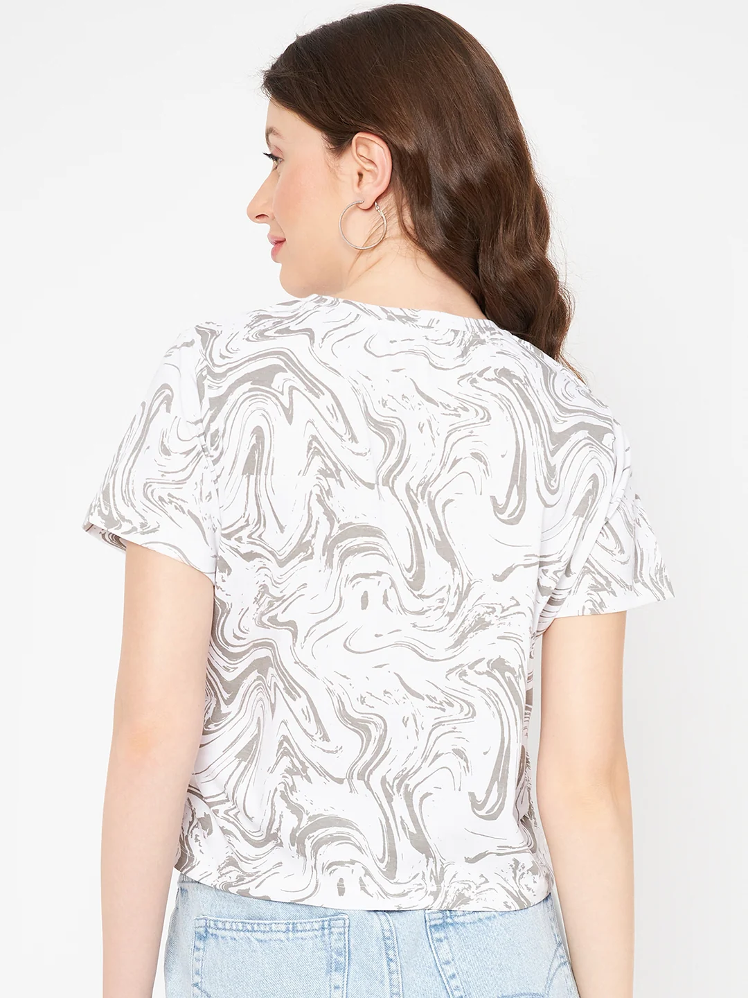 Madame Front and Back Disney Printed Cotton White T-Shirt - Image 6