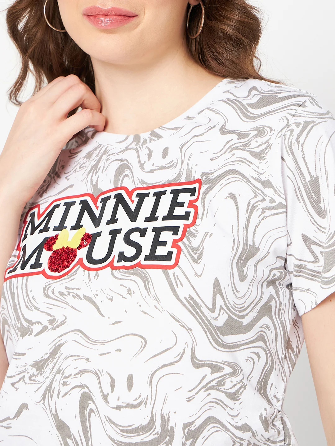 Madame Front and Back Disney Printed Cotton White T-Shirt - Image 7