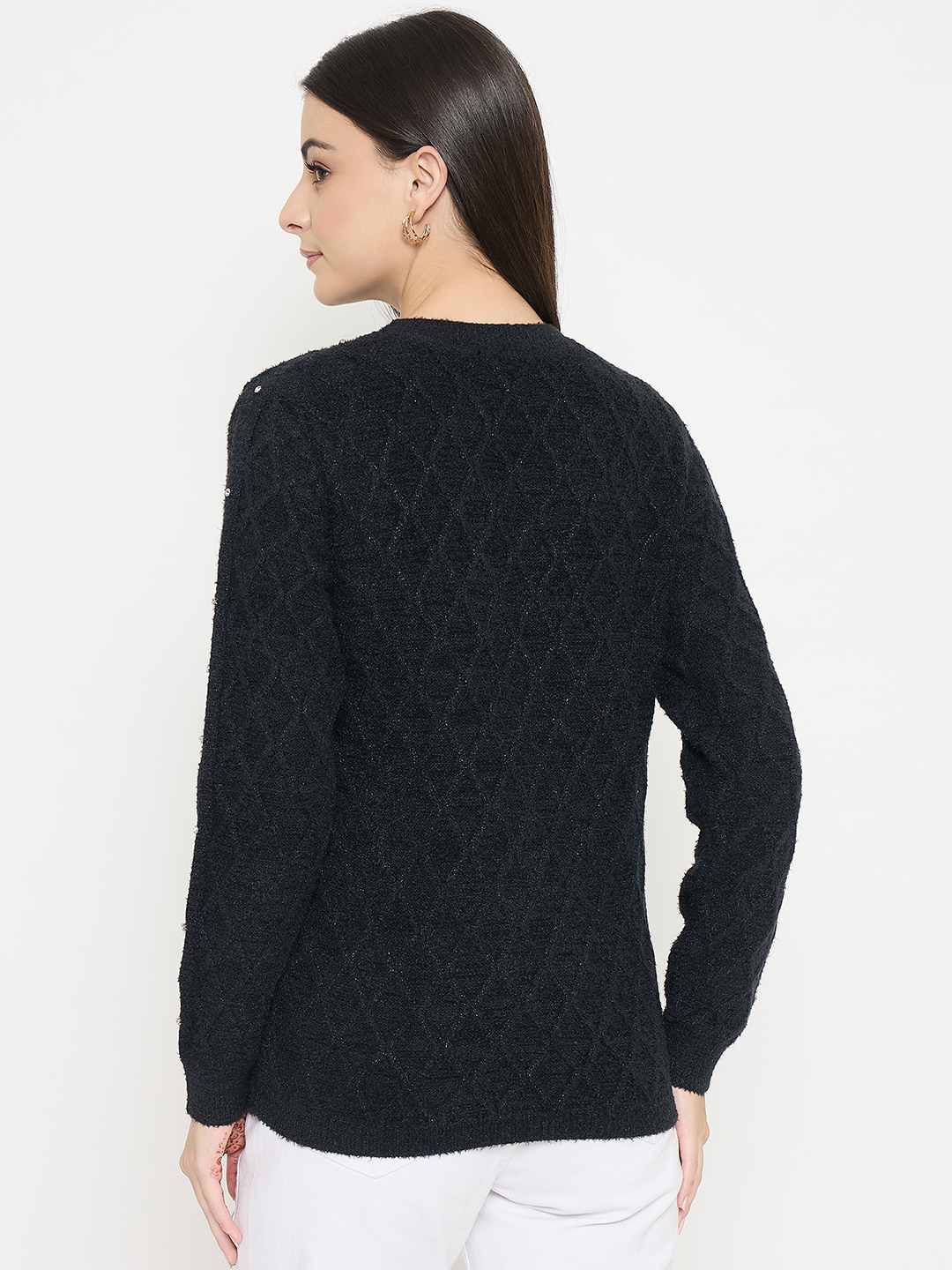 Madame Geometric Print Black Sweater - Image 6
