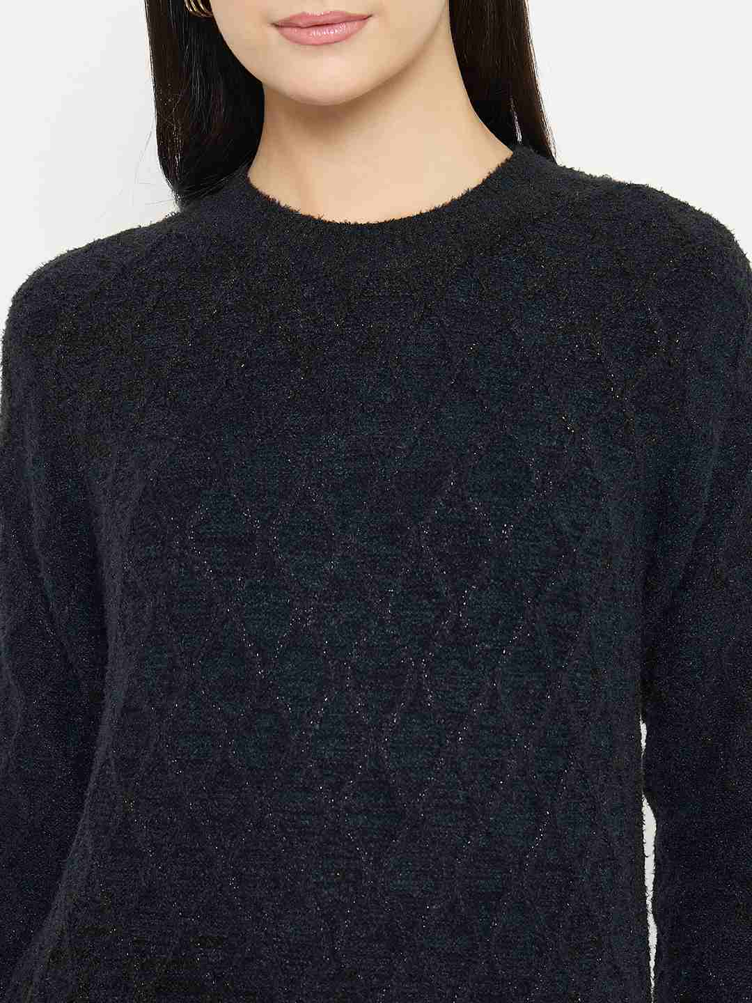 Madame Geometric Print Black Sweater - Image 7