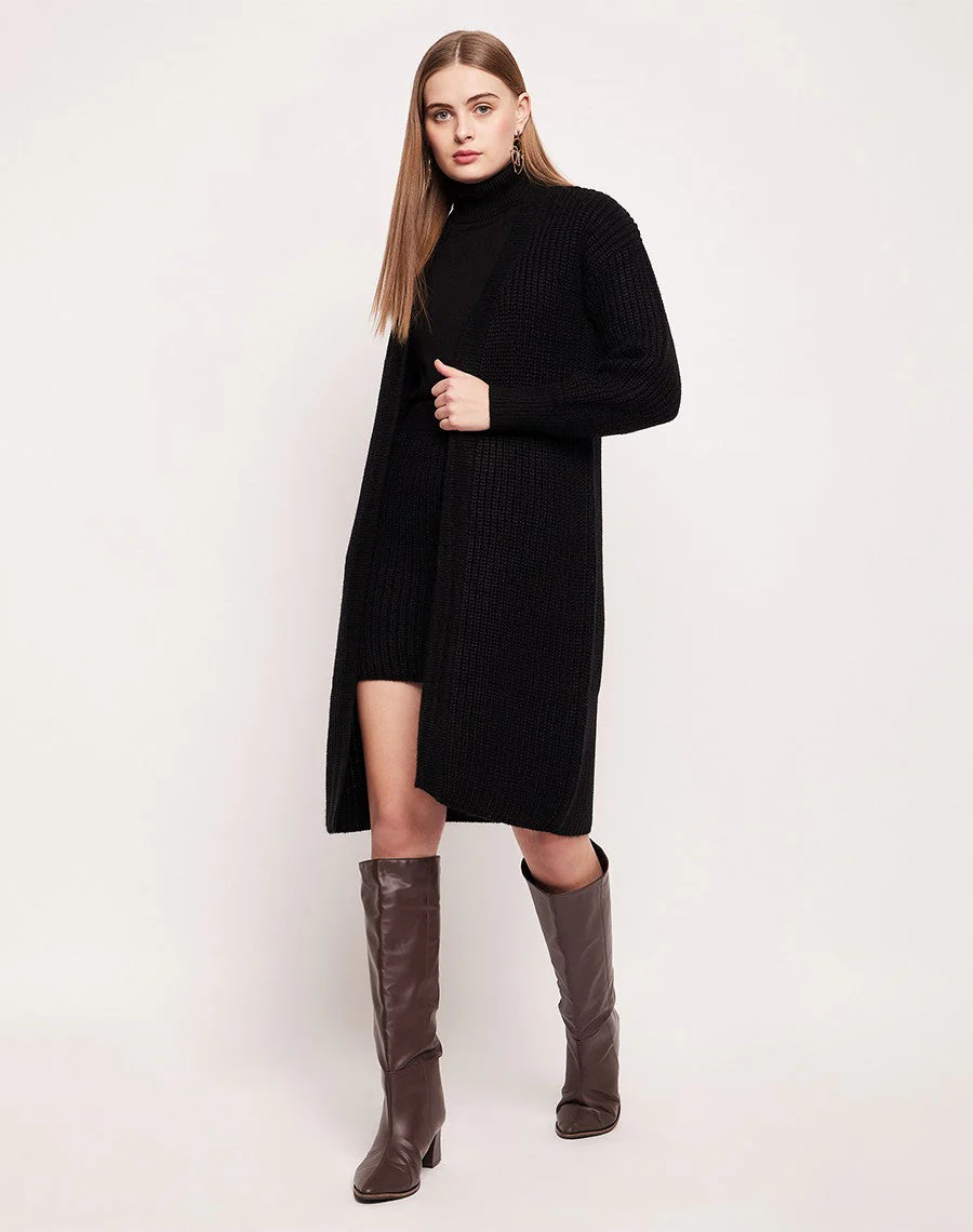Madame Skirt And Turtleneck With Shrug Black Co-Ord Set