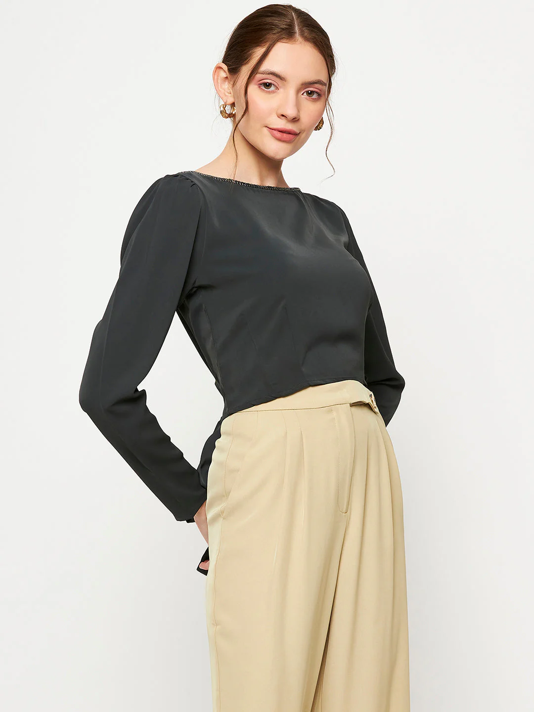 Madame Dark Blue Gray Top - Image 4