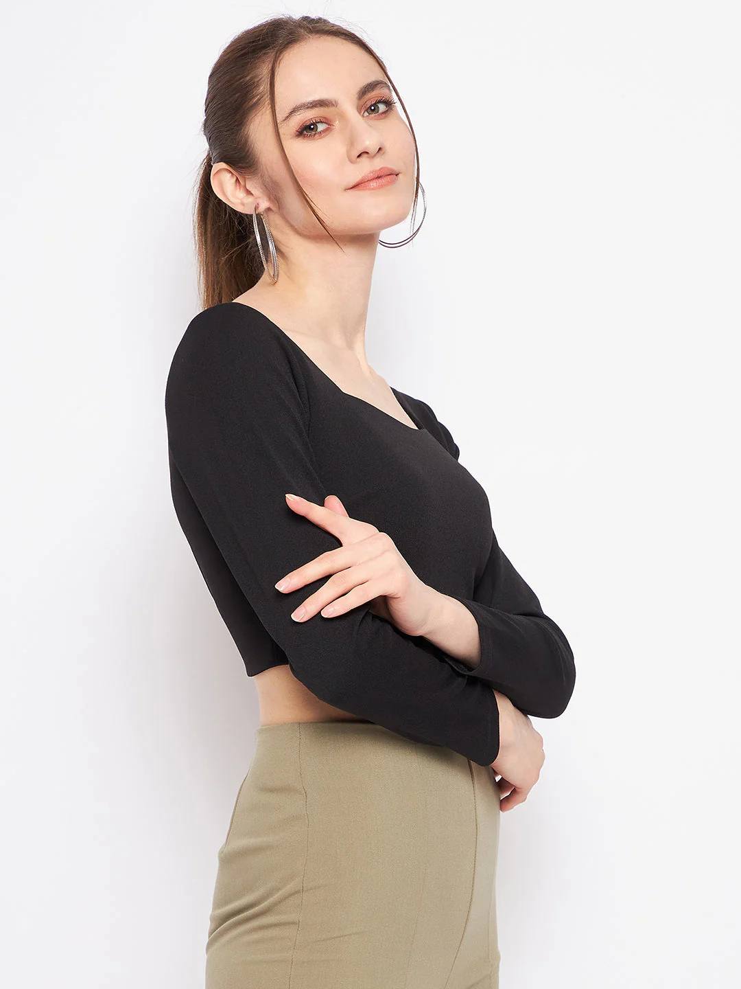 Madame Black Square Neck Top - Image 4