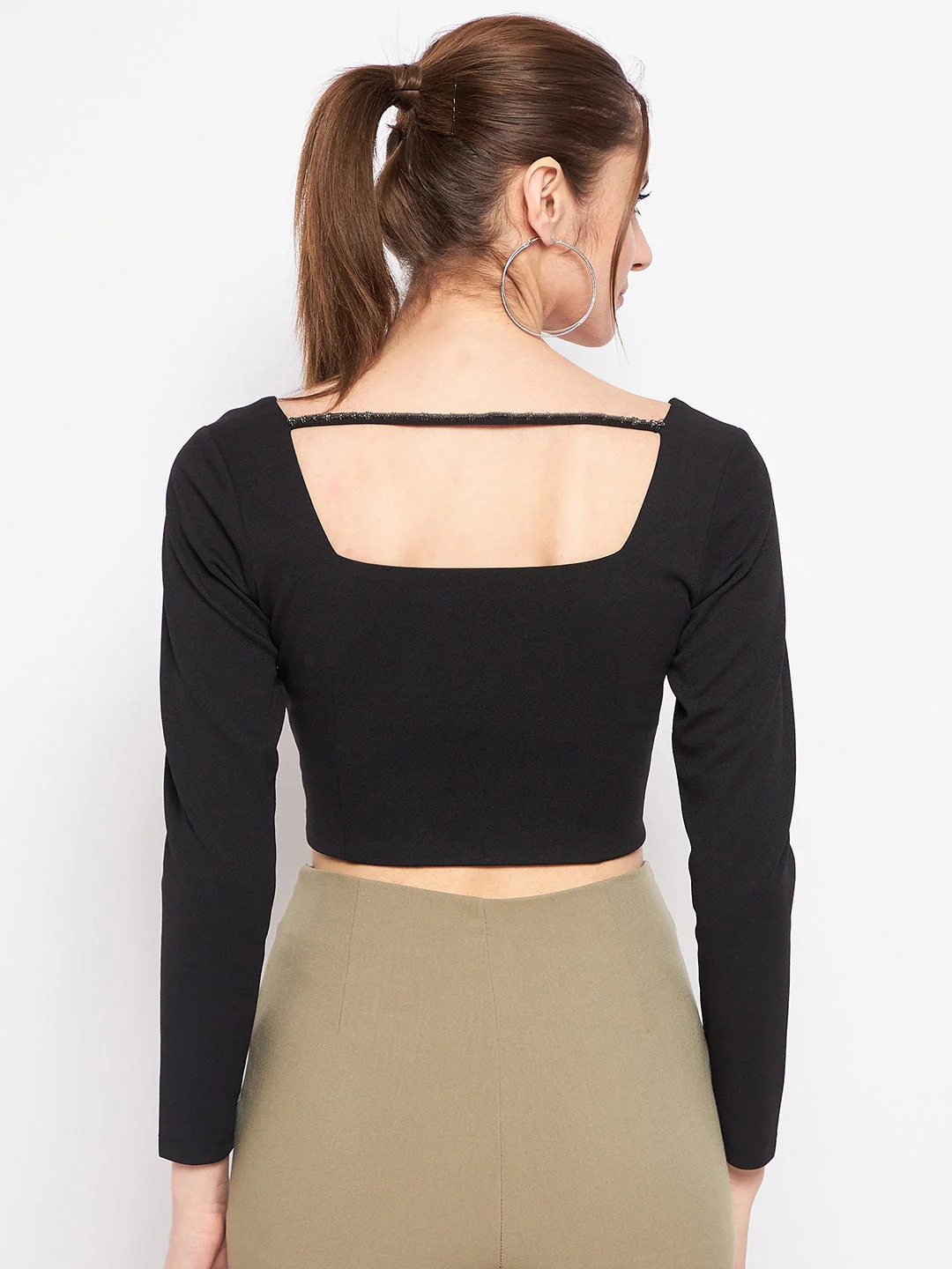 Madame Black Square Neck Top - Image 5