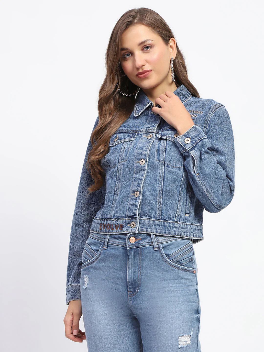 Madame Dark Blue Denim Jacket - Image 2