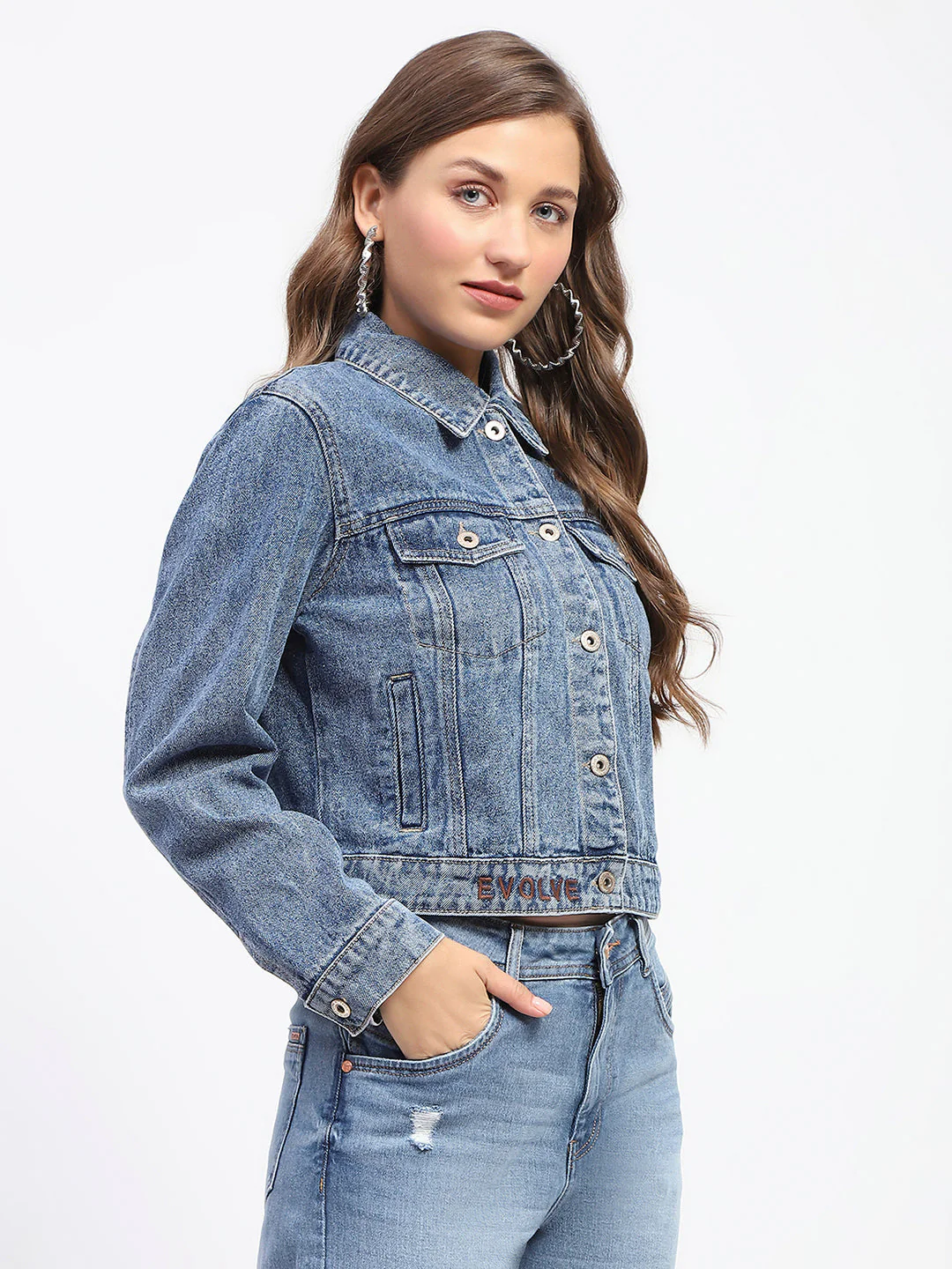Madame Dark Blue Denim Jacket - Image 3