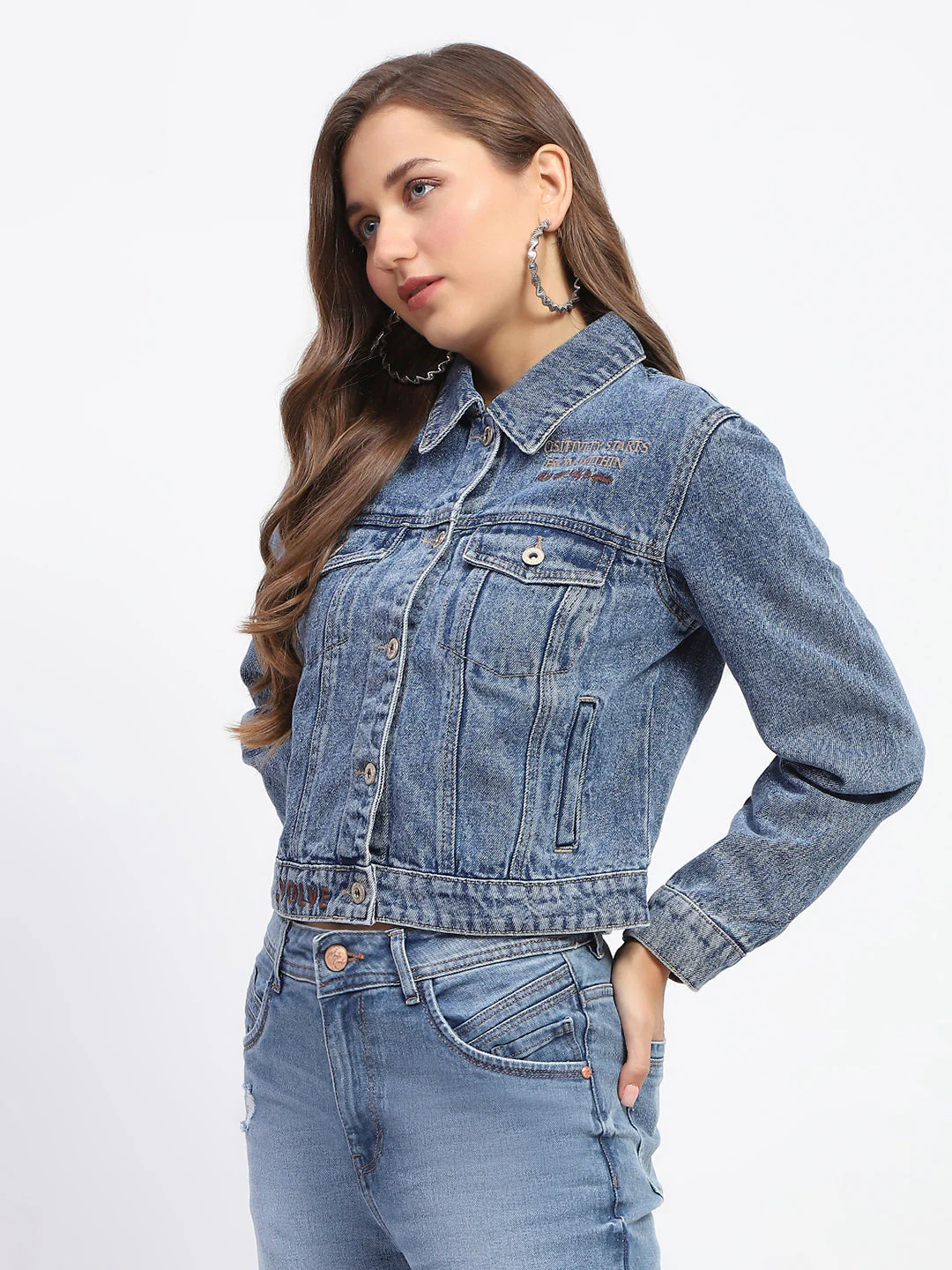 Madame Dark Blue Denim Jacket - Image 4