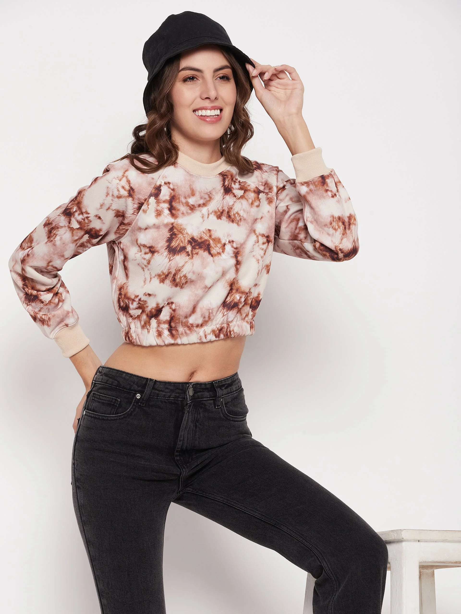 Madame Coffee Tie Dye Crop Sweatshirt - Image 2