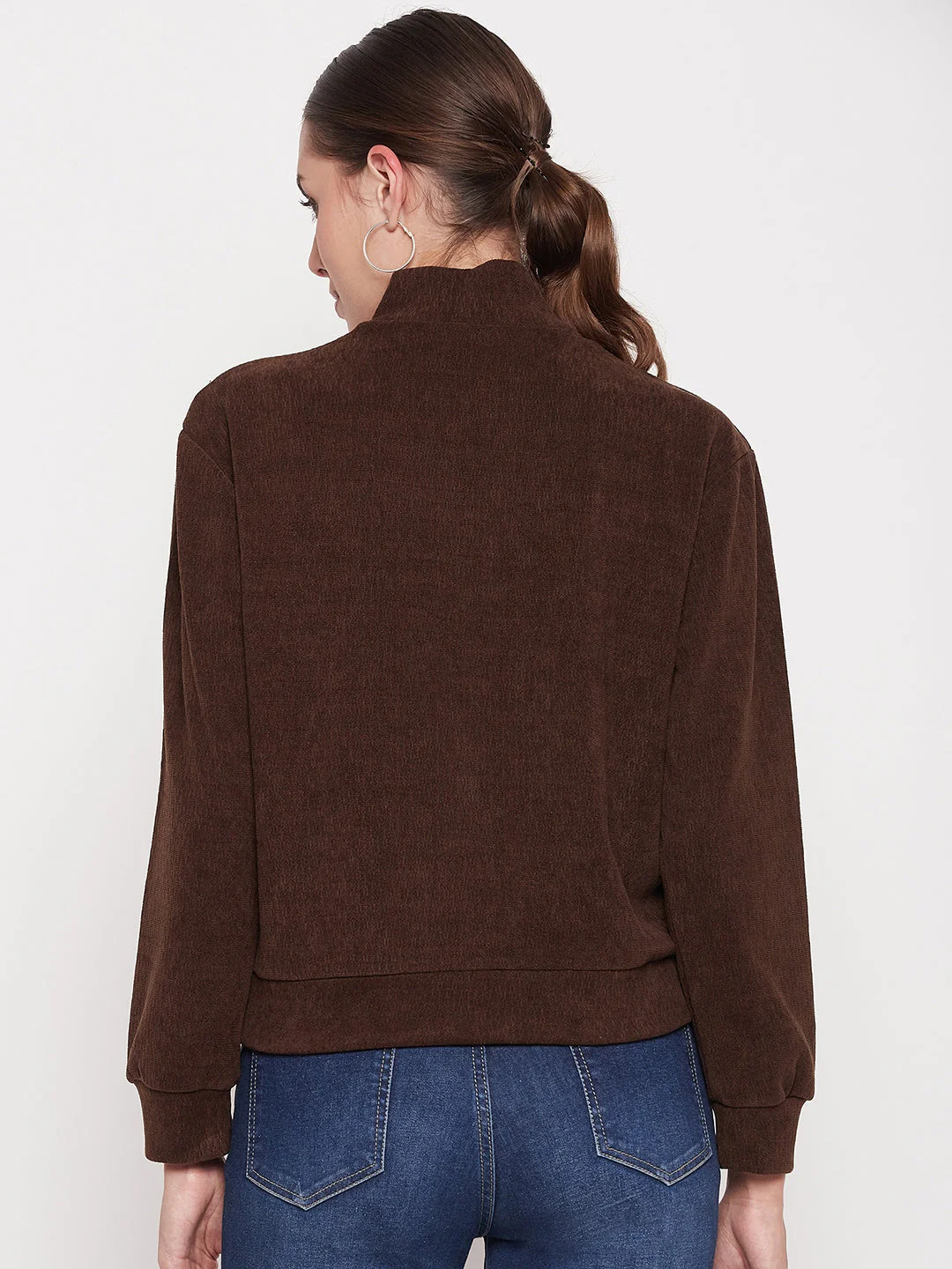 Madame Brown Keyhole Neck Sweater - Image 3