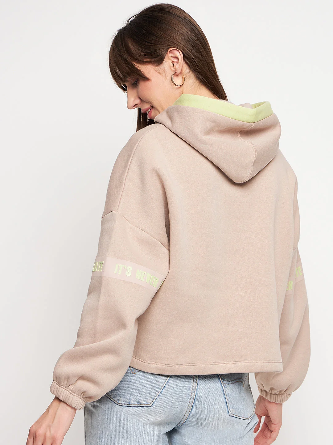 Madame Beige Hood Neck Sweatshirt - Image 3