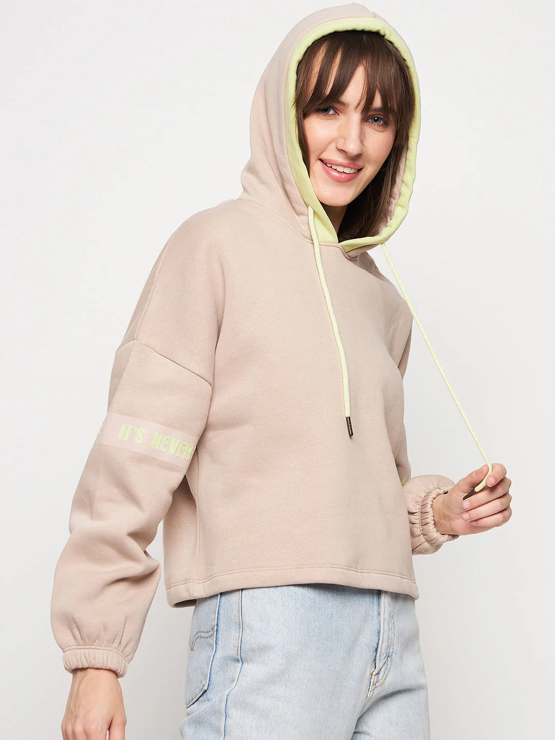 Madame Beige Hood Neck Sweatshirt - Image 4