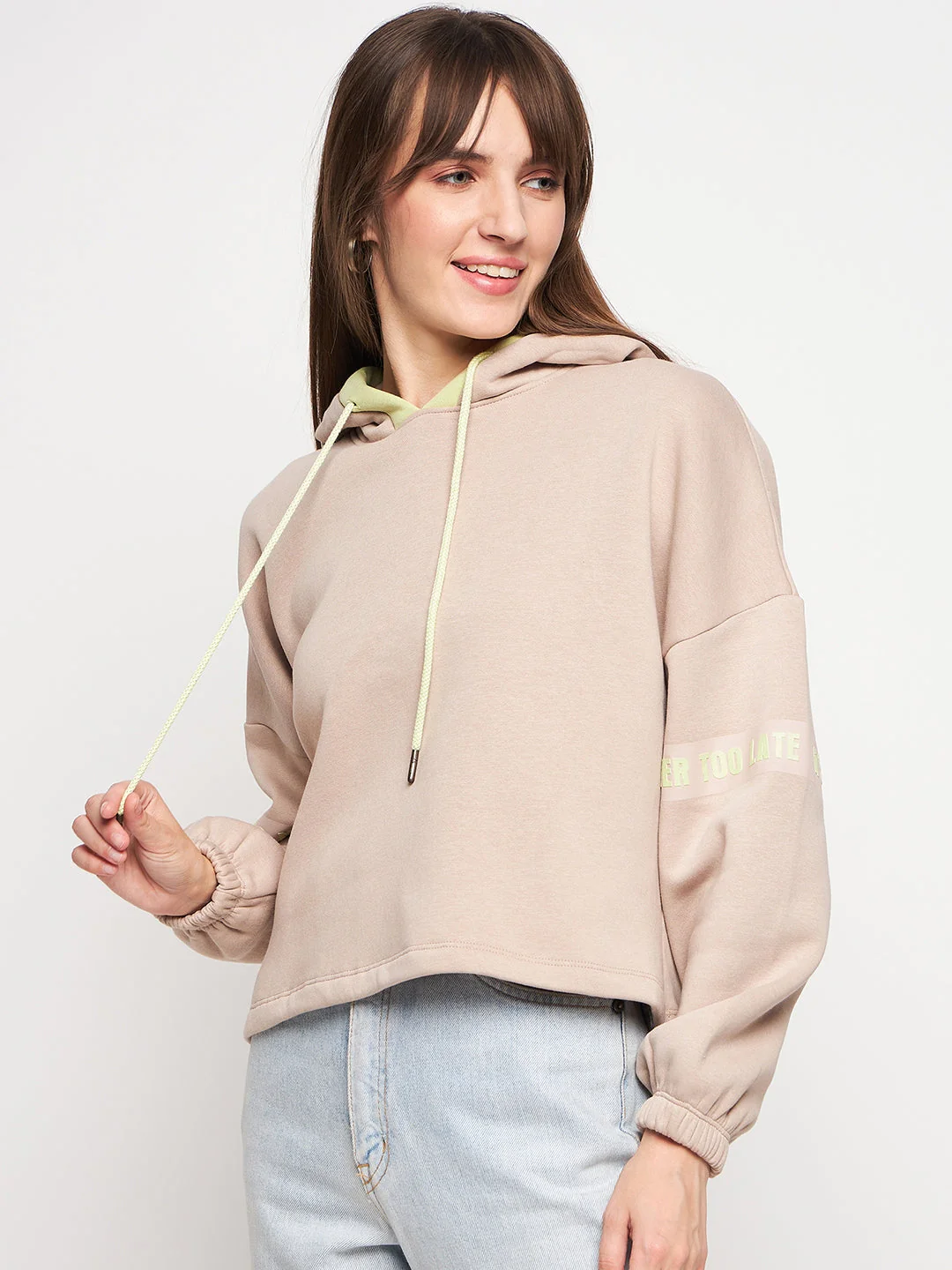 Madame Beige Hood Neck Sweatshirt - Image 5
