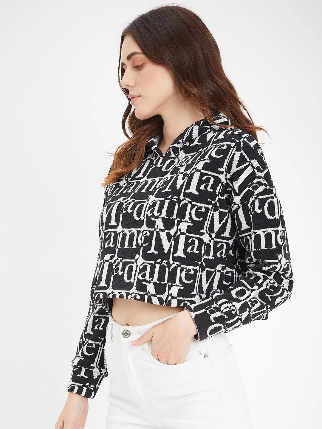 Madame Printed Black Sweatshirt - Image 4
