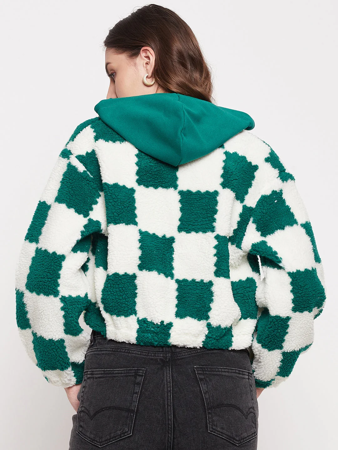 Madame Colour Blocked Bottle Green Sweatshirt - Image 4