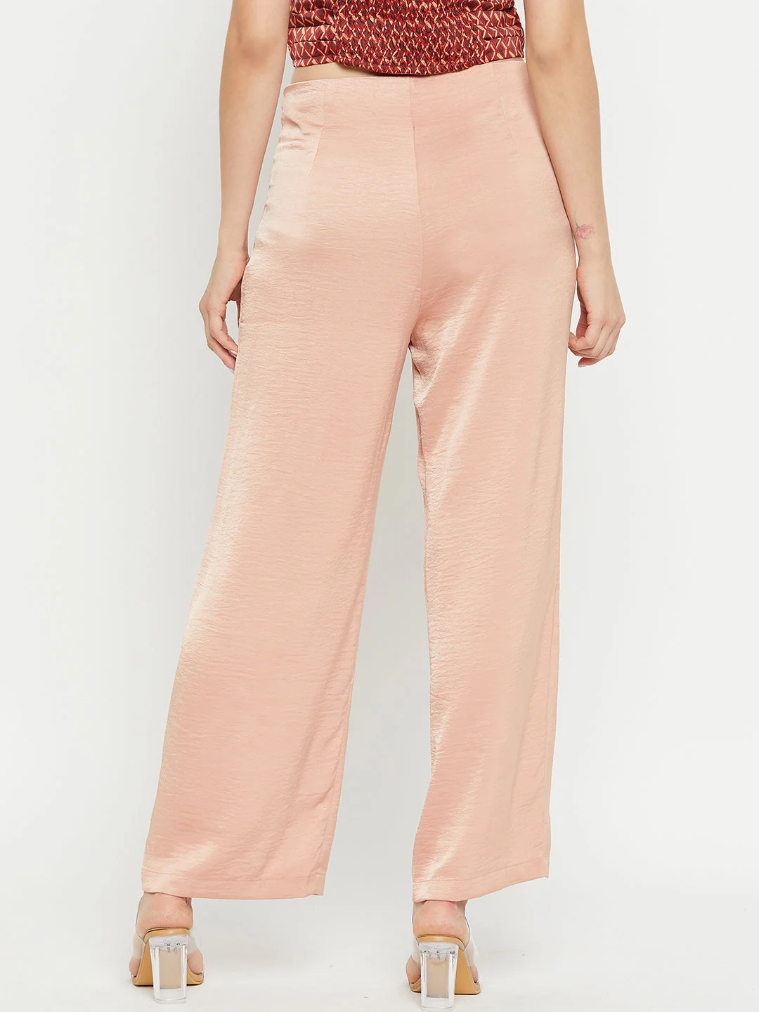 Madame Women Solid Camel Trouser - Image 3