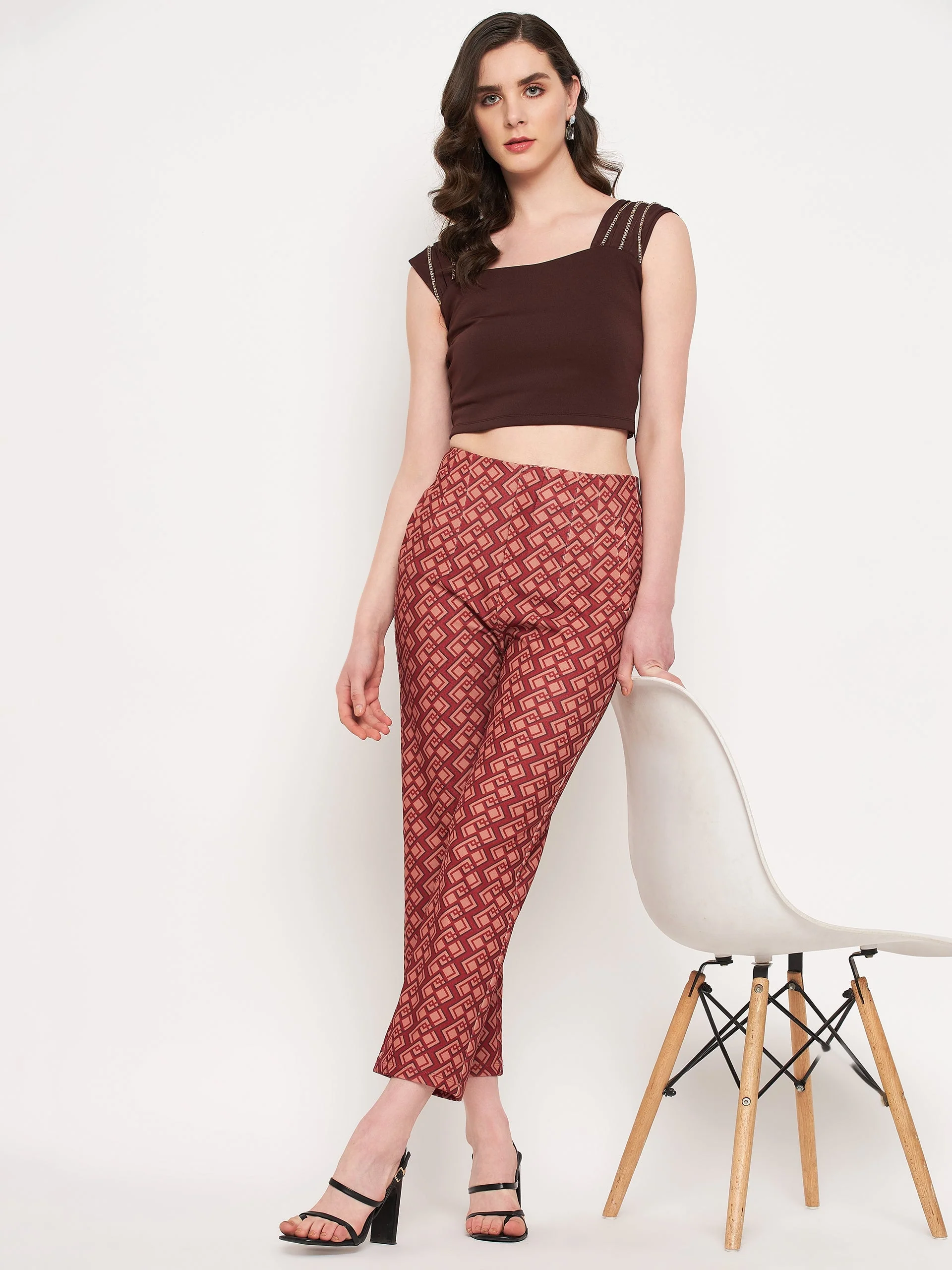 Madame Printed Rosewood Trouser - Image 2