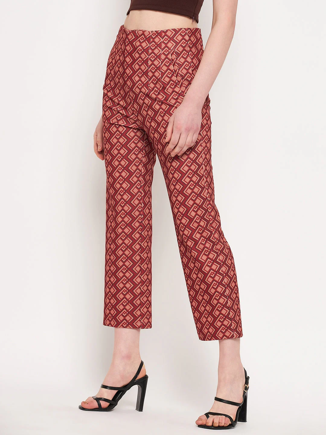 Madame Printed Rosewood Trouser - Image 4