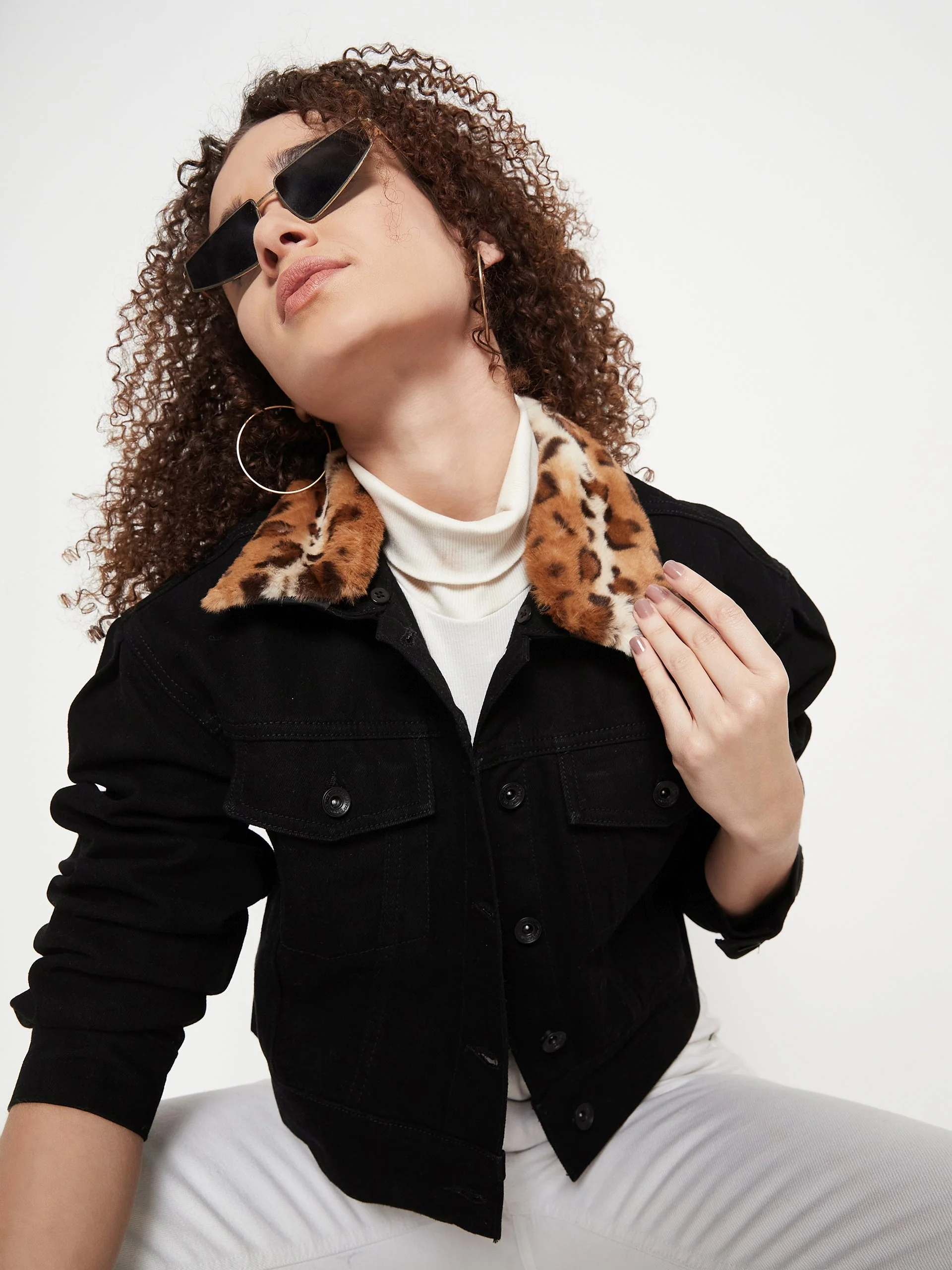 Madame Solid Black Jacket - Image 4
