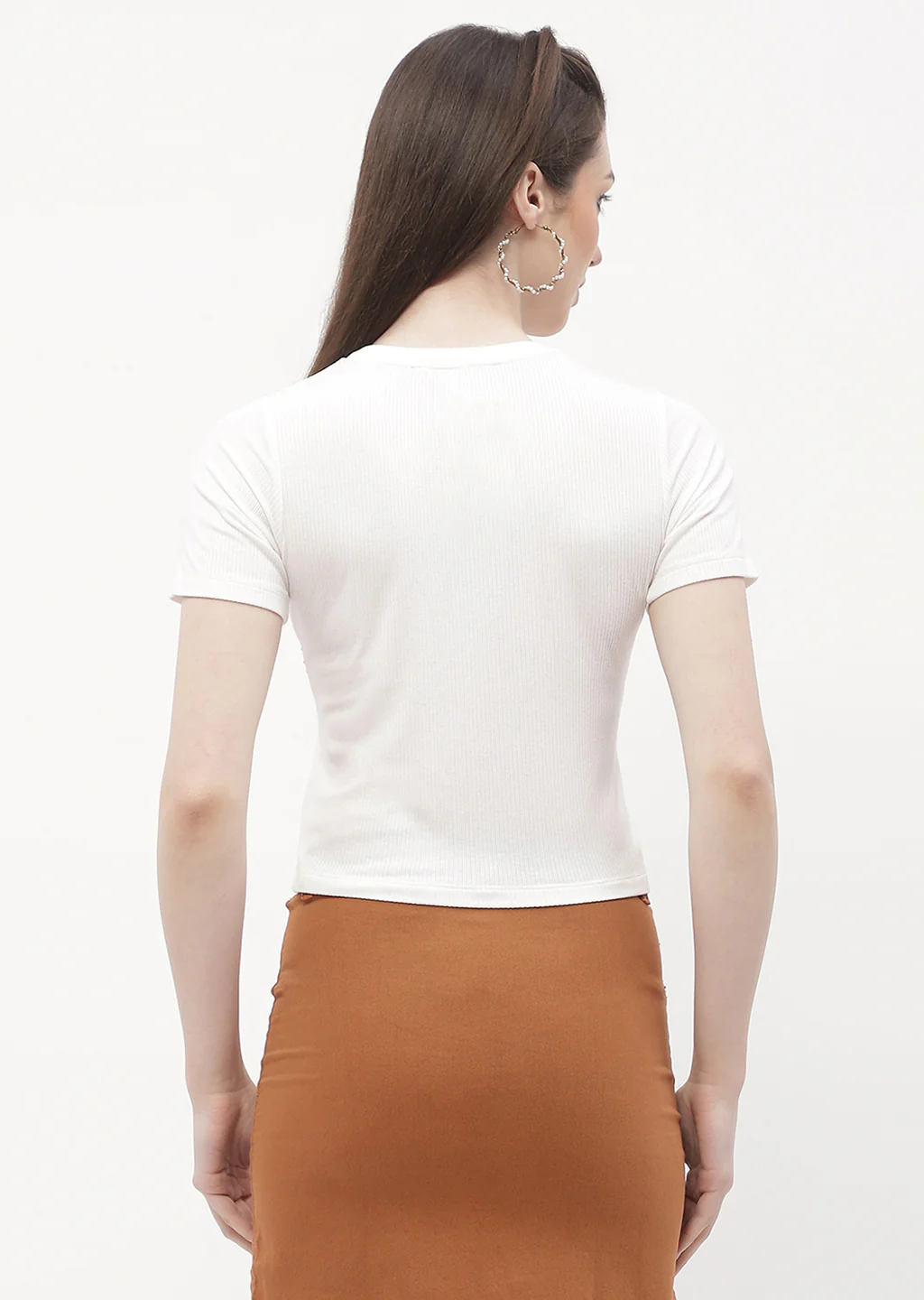 Madame Graphic Print Off-White Ribbed T-Shirt - Image 6