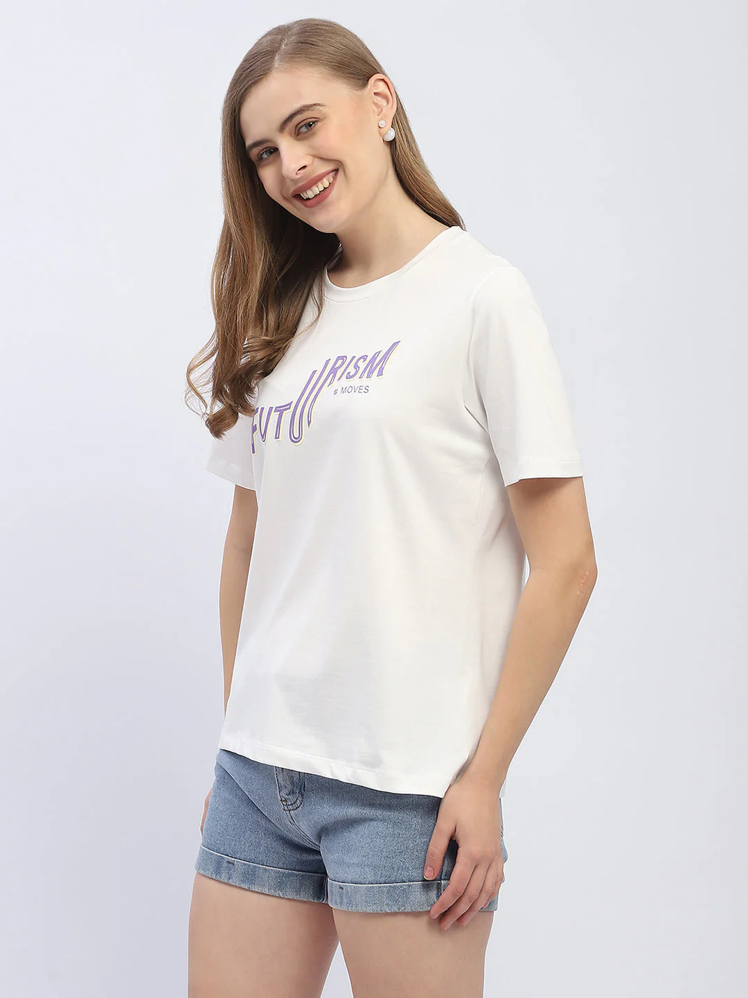 Madame Typography White Regular T-Shirt - Image 4