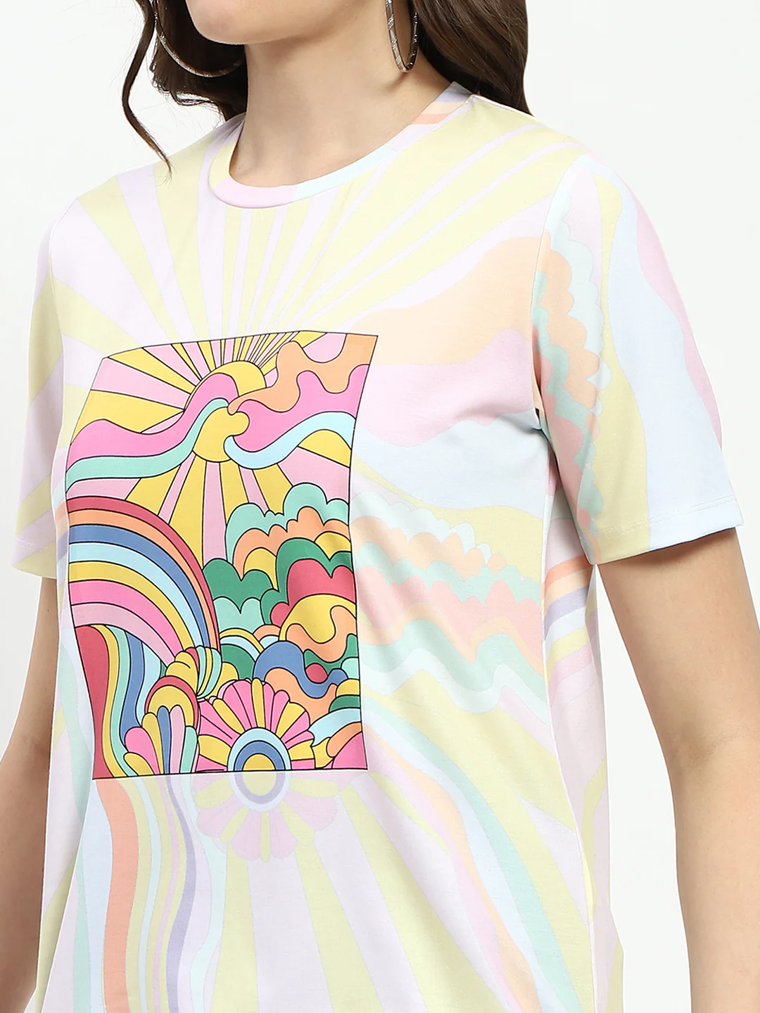 Madame Graphic Print Short Sleeve White T-Shirt - Image 7