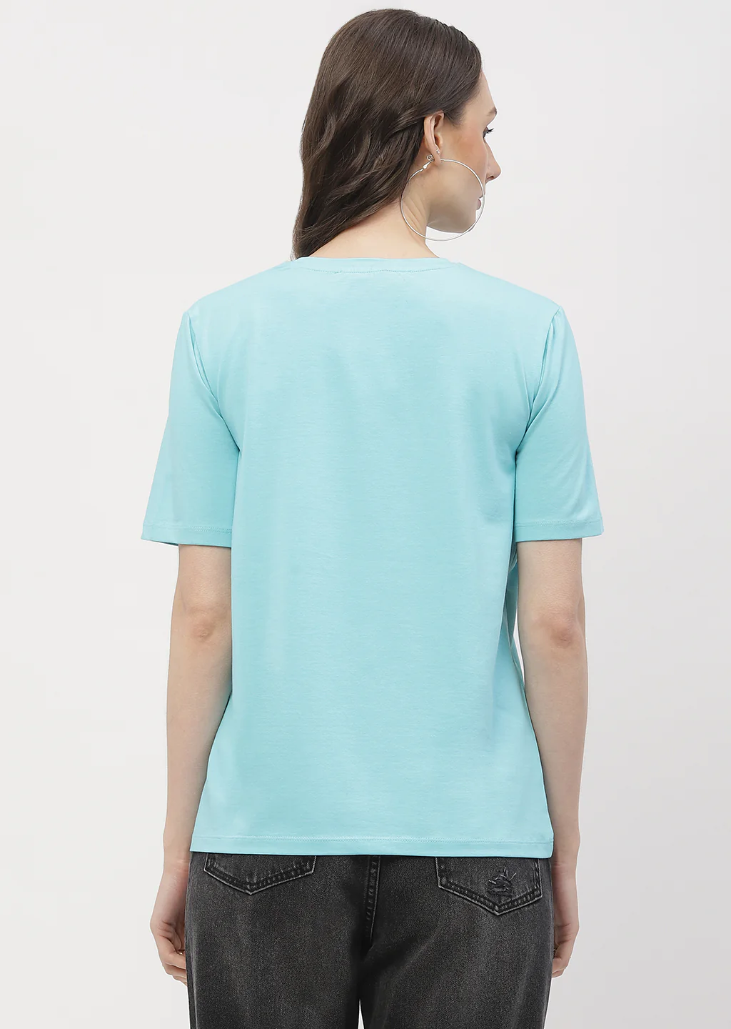 Madame Graphic Print Aqua Blue Regular T- Shirt - Image 6
