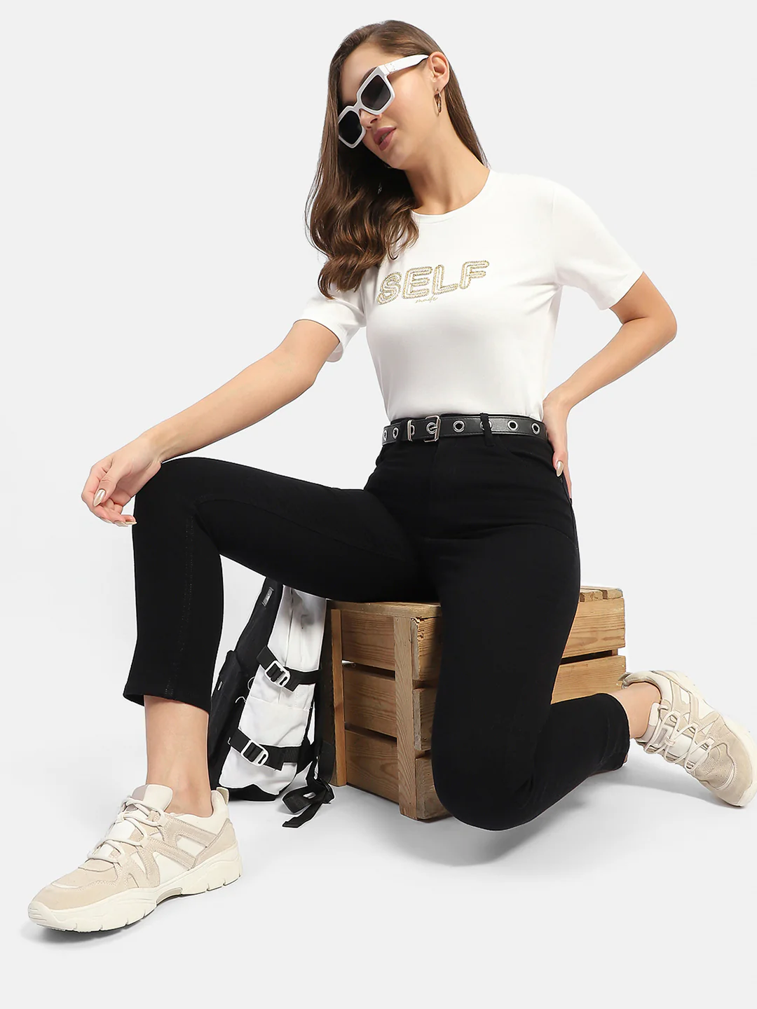 Madame Typography White Regular T-Shirt