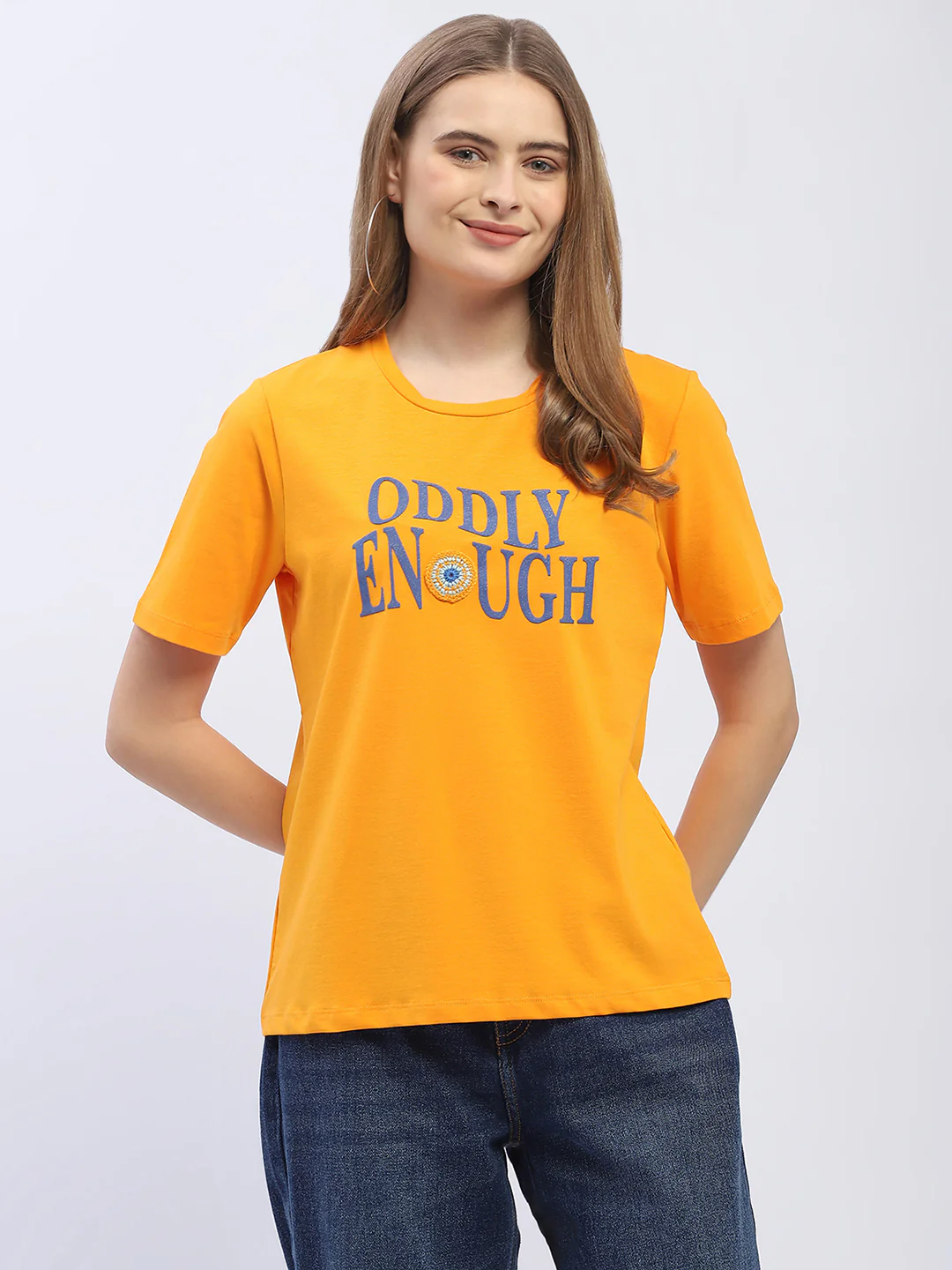 Madame Typography Orange Regular T-Shirt - Image 2
