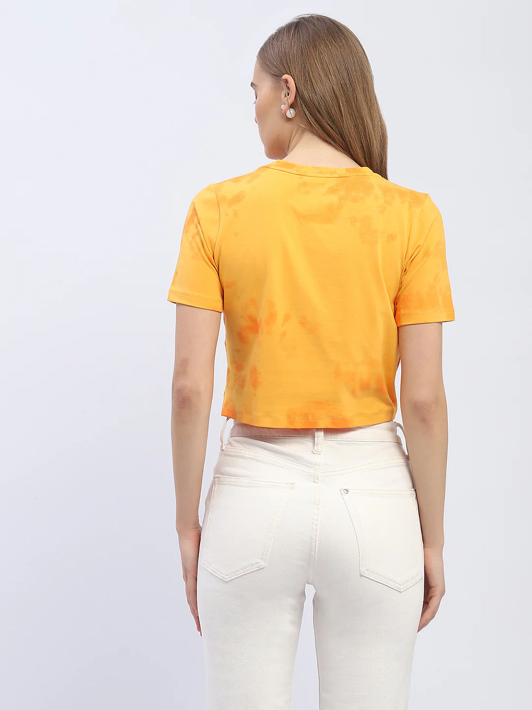 Madame Tie-Dye Light Orange Crop T-Shirt - Image 5
