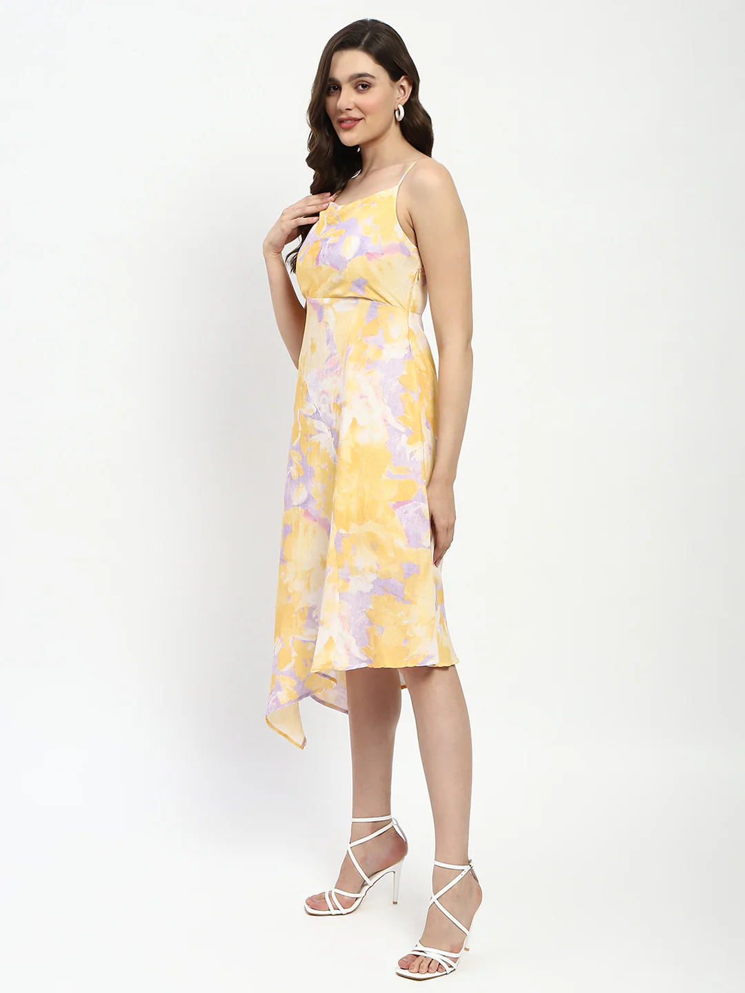 Madame Mustard Fit And Flare Cotton Blend Midi Dress - Image 5