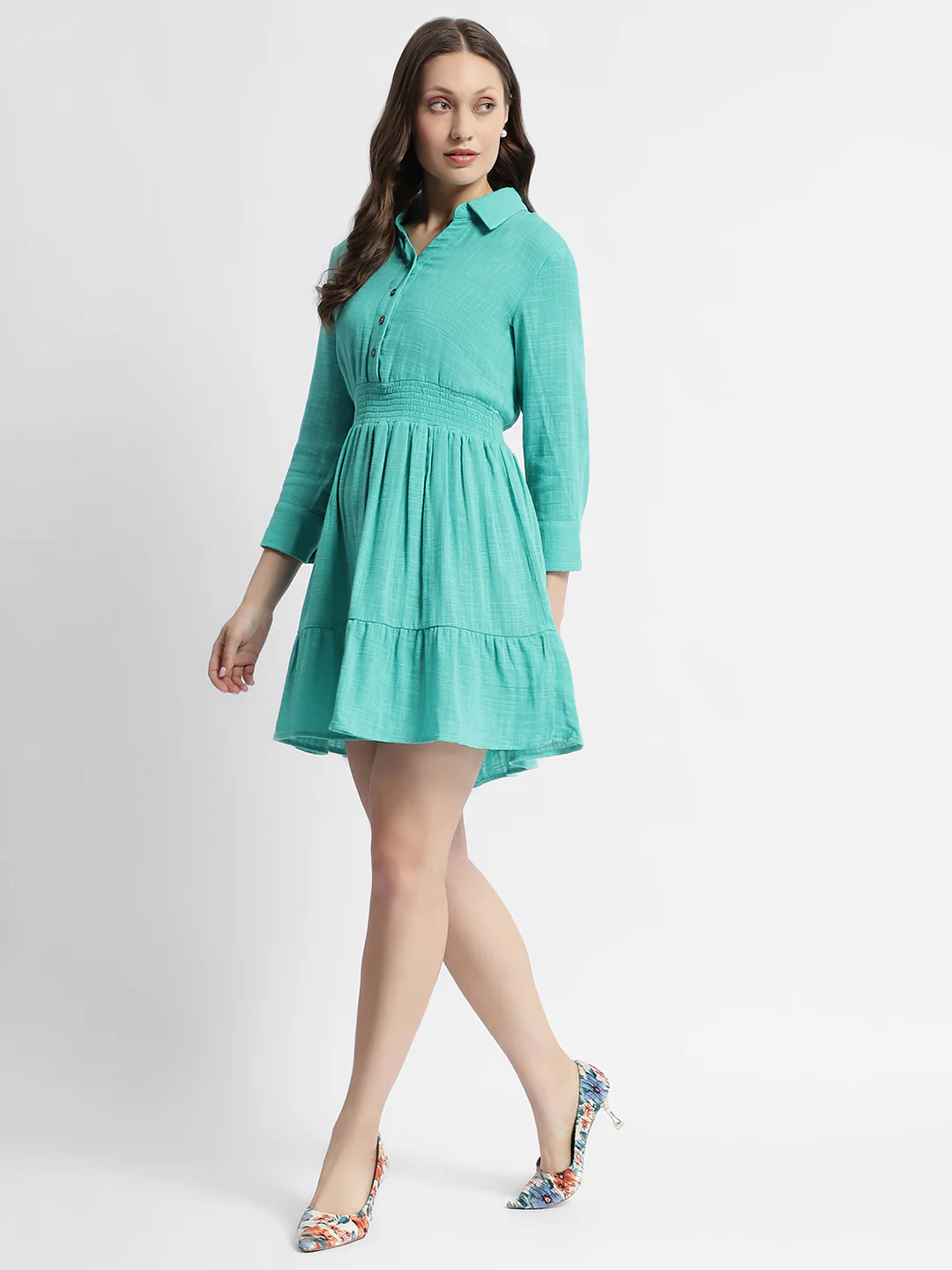 Madame Fit And Flare Sea Green Mini Dress - Image 5