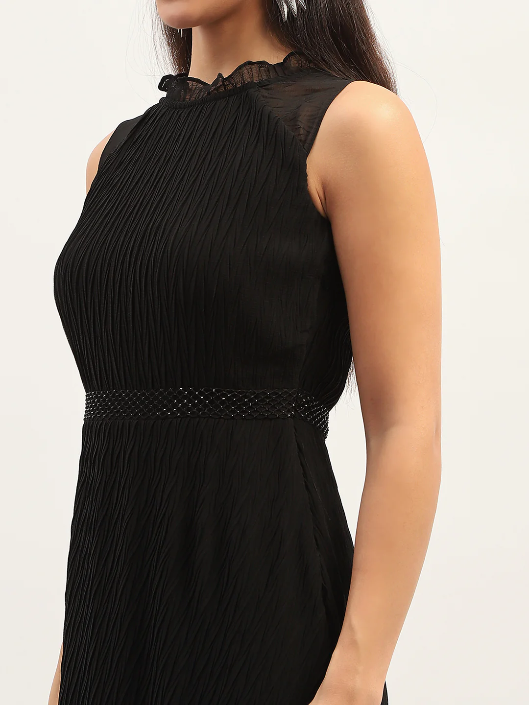 Madame Fit And Flare Black Maxi Dress - Image 7